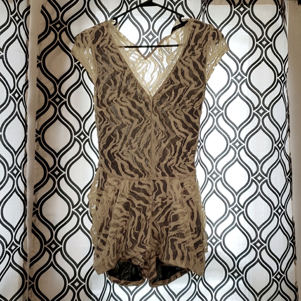 Ivory lace romper